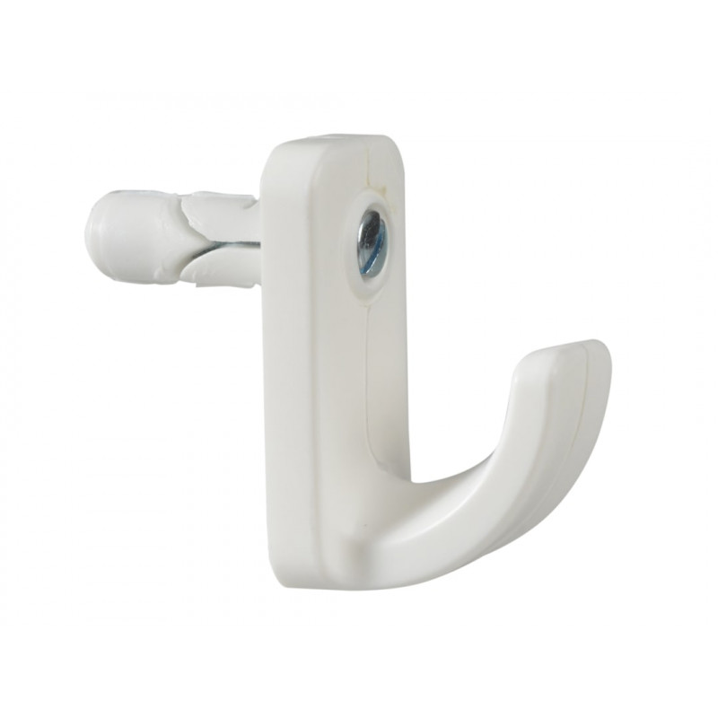Plasplugs HW124 White Single Hollow Door Hook Pack of 1