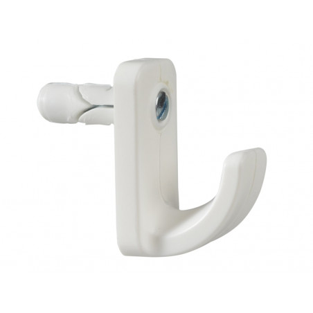 Plasplugs HW124 White Single Hollow Door Hook Pack of 1