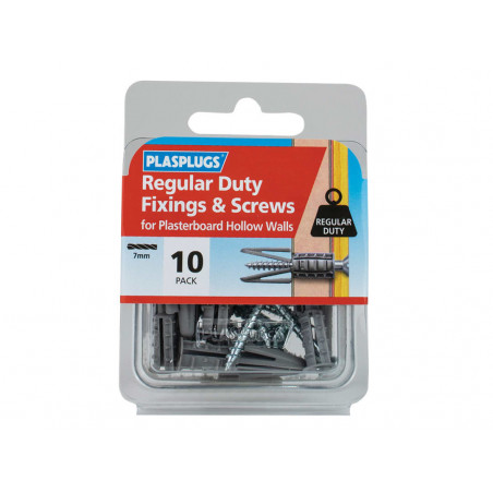 Plasplugs HWRS010 Regular-Duty Fixings & Screws Pack of 10