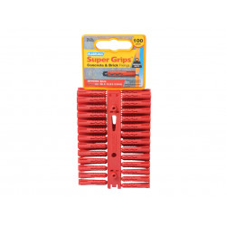 Plasplugs SRP502CC SRP 502 Solid Wall Super Grips™ Fixings Red (100)