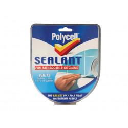 Polycell 6033785 Sealant Strip Kitchen / Bathroom White 41mm