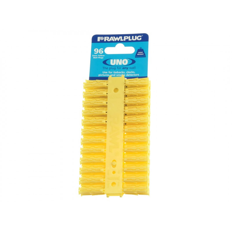 Rawlplug R-U1-YEL-96-C Yellow UNO® Plugs 5 x 24mm (Card 96) Rawlplug R-U1-YEL-96-C Yellow UNO® Plugs 5 x 24mm (Card 96)