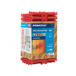 Rawlplug R-U1-MIX-RED-288 Red UNO® Plugs 6 x 28mm (Pack 288)