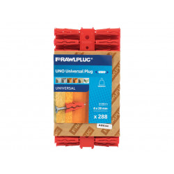 Rawlplug R-U1-MIX-RED-288 Red UNO® Plugs 6 x 28mm (Pack 288)
