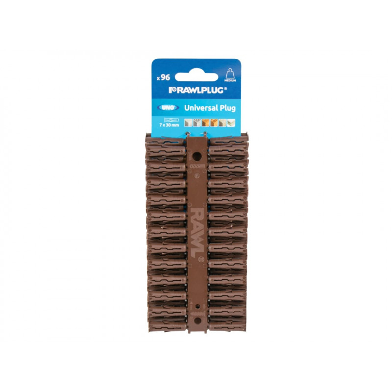 Rawlplug R-U1-BRN-96-C Brown UNO® Plugs 7 x 30mm (Card 96) Rawlplug R-U1-BRN-96-C Brown UNO® Plugs 7 x 30mm (Card 96)