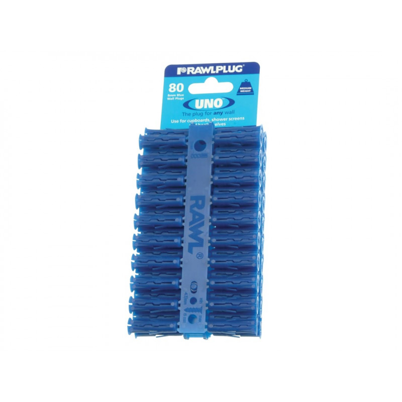 Rawlplug R-U1-BLU-80-C Blue UNO® Plugs 8 x 32mm (Card 80) Rawlplug R-U1-BLU-80-C Blue UNO® Plugs 8 x 32mm (Card 80)