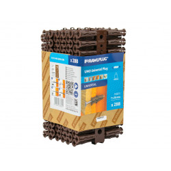 Rawlplug R-U1-MIX-BRN-288 Brown UNO® Plugs 7 x 30mm (Pack 288)