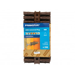 Rawlplug R-U1-MIX-BRN-288 Brown UNO® Plugs 7 x 30mm (Pack 288)