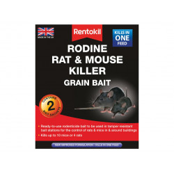 Rentokil PSMR11B Rodine Rat & Mouse Killer Grain Bait (Sachets 2)