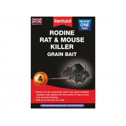Rentokil PSMR12B Rodine Rat & Mouse Killer Grain Bait (Sachets 4)
