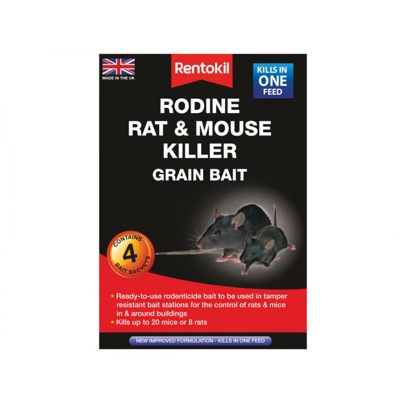 Rentokil PSMR12B Rodine Rat & Mouse Killer Grain Bait (Sachets 4) Rentokil PSMR12B Rodine Rat & Mouse Killer Grain Bait (Sachets 4)