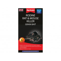 Rentokil PSMR13B Rodine Rat & Mouse Killer Grain Bait (Sachets 6)