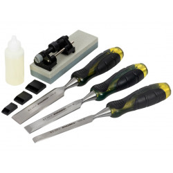Roughneck 30-165 Bevel Edge Chisel & Sharpening Kit, 6 piece
