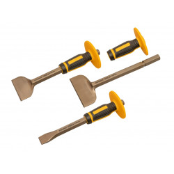 Roughneck 31-933 Bolster & Chisel Set with Non-Slip Guards, 3 Piece