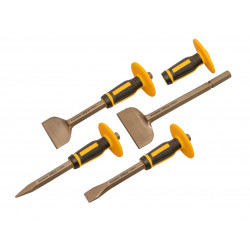 Roughneck 31-934 Bolster & Chisel Set with Non-Slip Guards, 4 Piece