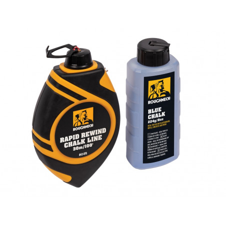 Roughneck 43-070 Rapid Rewind Chalk Line Reel Set 30m