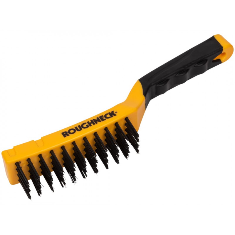Roughneck 52-040 Carbon Steel Wire Brush Soft Grip 300mm (12in) - 4 Row Roughneck 52-040 Carbon Steel Wire Brush Soft Grip 300mm (12in) - 4 Row