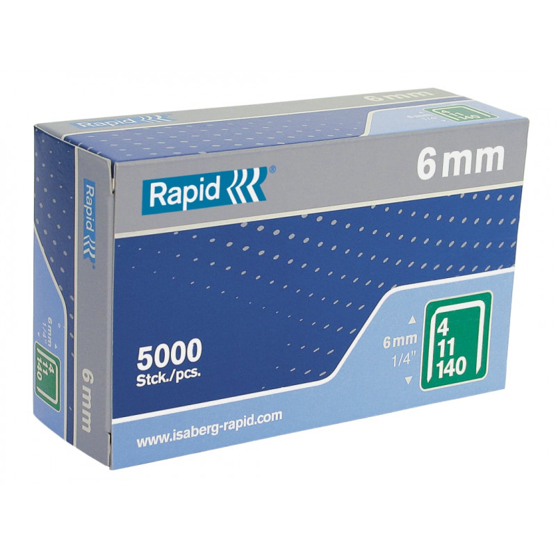 Rapid 11905711 140/6 6mm Galvanised Staples (Box 5000) Rapid 11905711 140/6 6mm Galvanised Staples (Box 5000)