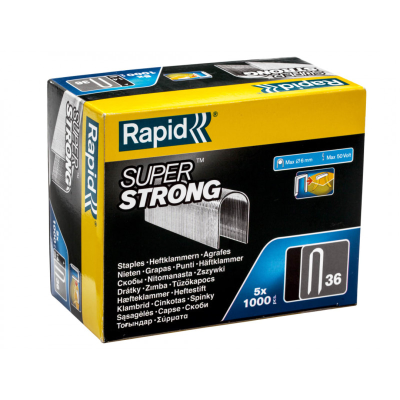 Rapid 11886910 36/14 14mm DP x 5m Galvanised Staples (Box 1000 x 5) Rapid 11886910 36/14 14mm DP x 5m Galvanised Staples (Box 1000 x 5)