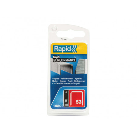 Rapid 40109503 53/8B 8mm Galvanised Staples (Pack 1080)