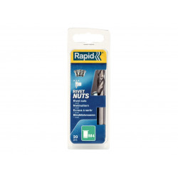 Rapid 5000671 Steel Rivet Nuts M4 (Pack 20 + Free Drill Bit)