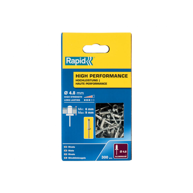 Rapid 5001436 High Performance Rivets 4.8 x 12mm (Box 300)