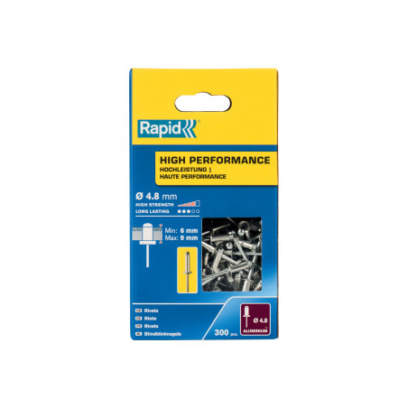 Rapid 5001436 High Performance Rivets 4.8 x 12mm (Box 300)