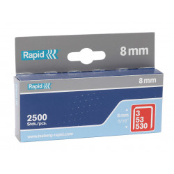 Rapid 11857025 53/8B 8mm Galvanised Staples (Box 2500)