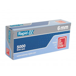 Rapid 11856250 53/6B 6mm Galvanised Staples (Box 5000)