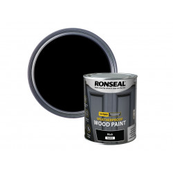Ronseal 38772 10 Year Weatherproof Wood Paint Black Gloss 750ml