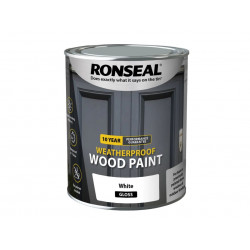 Ronseal 38773 10 Year Weatherproof Wood Paint White Gloss 750ml
