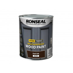Ronseal 38774 10 Year Weatherproof Wood Paint Dark Oak Gloss 750ml