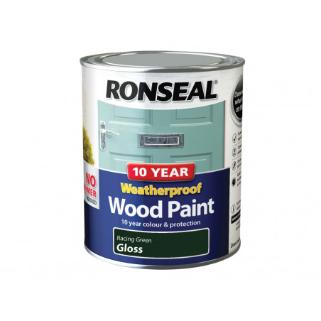 Ronseal 38778 10 Year Weatherproof Wood Paint Racing Green Gloss 750ml