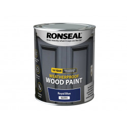 Ronseal 38777 10 Year Weatherproof Wood Paint Royal Blue Gloss 750ml