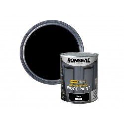 Ronseal 38786 10 Year Weatherproof Wood Paint Black Satin 750ml