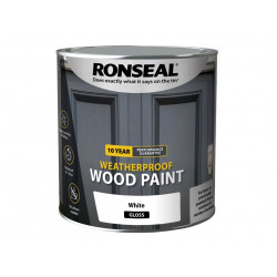 Ronseal 38782 10 Year Weatherproof Wood Paint White Gloss 2.5 litre