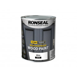 Ronseal 38787 10 Year Weatherproof Wood Paint White Satin 750ml