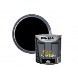 Ronseal 38794 10 Year Weatherproof Wood Paint Black Satin 2.5 litre