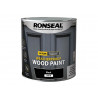 Ronseal 38794 10 Year Weatherproof Wood Paint Black Satin 2.5 litre