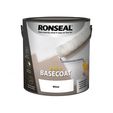 Ronseal 39399 3-in-1 Basecoat White 2.5 litre