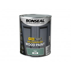 Ronseal 39398 10 Year Weatherproof Wood Paint Sage Satin 750ml