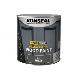Ronseal 38796 10 Year Weatherproof Wood Paint Grey Satin 2.5 litre
