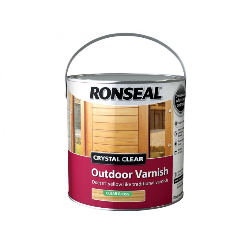 Ronseal 37368 Crystal Clear Outdoor Varnish Matt 750ml Ronseal 37368 Crystal Clear Outdoor Varnish Matt 750ml