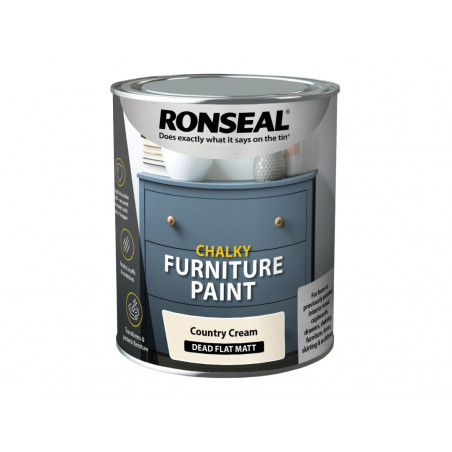 Ronseal 37483 Chalky Furniture Paint Country Cream 750ml