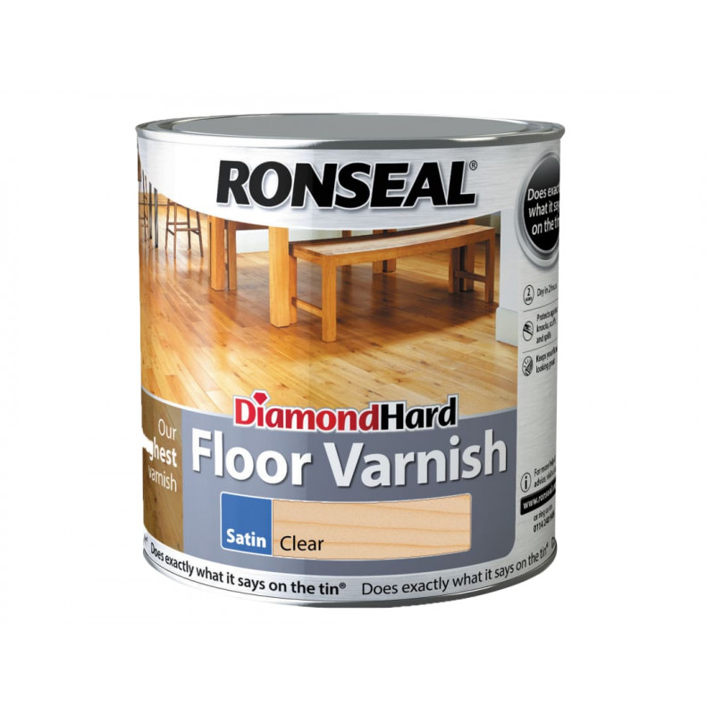 Ronseal 32583 Diamond Hard Floor Varnish Satin 2.5 litre Ronseal 32583 Diamond Hard Floor Varnish Satin 2.5 litre