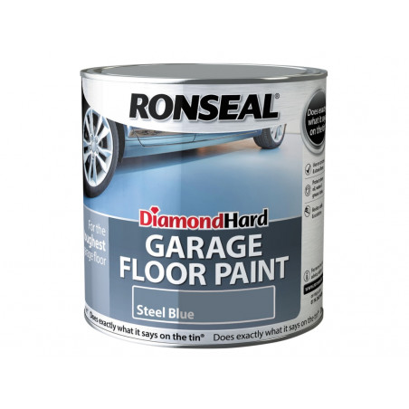 Ronseal 36110 Diamond Hard Garage Floor Paint Steel Blue 2.5 litre
