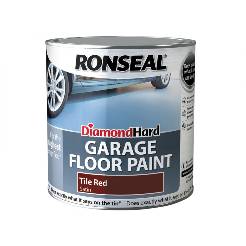 Ronseal 35762 Diamond Hard Garage Floor Paint Tile Red 2.5 litre Ronseal 35762 Diamond Hard Garage Floor Paint Tile Red 2.5 litre