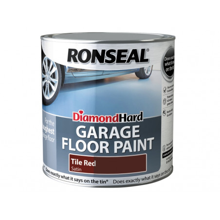 Ronseal 35762 Diamond Hard Garage Floor Paint Tile Red 2.5 litre