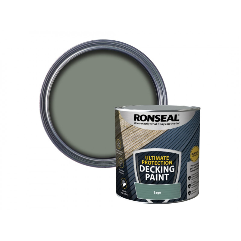 Ronseal 39098 Ultimate Protection Decking Paint Sage 2.5 litre Ronseal 39098 Ultimate Protection Decking Paint Sage 2.5 litre