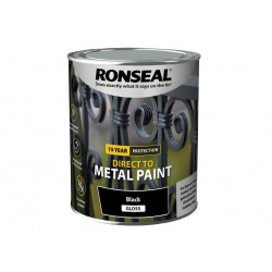 Ronseal 39195 Direct to Metal Paint Black Gloss 750ml